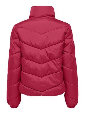 JDYFINNO SHORT PADDED JACKET OTW HAB Raspberry Wine-SILVER ZIP