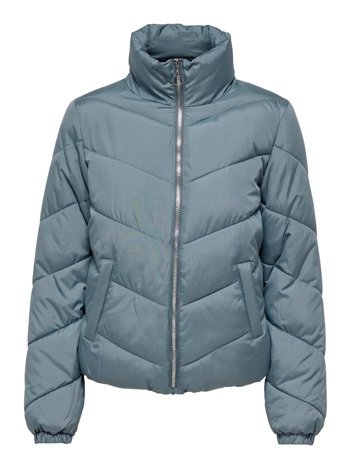 JDYFINNO SHORT PADDED JACKET OTW HAB Stormy Weather-SILVER ZIP