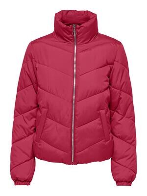 JDYFINNO SHORT PADDED JACKET OTW HAB Raspberry Wine-SILVER ZIP