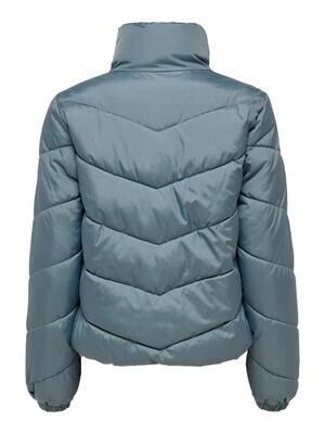 JDYFINNO SHORT PADDED JACKET OTW HAB Stormy Weather-SILVER ZIP