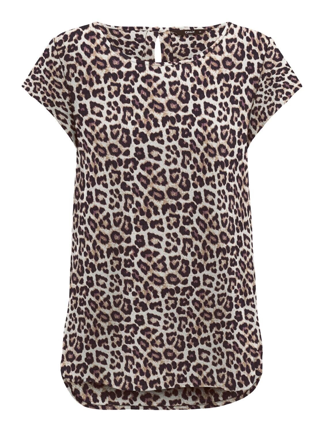 ONLNOVA LUX S/S TOP AOP PTM Deep Lavender-329 Soft leo