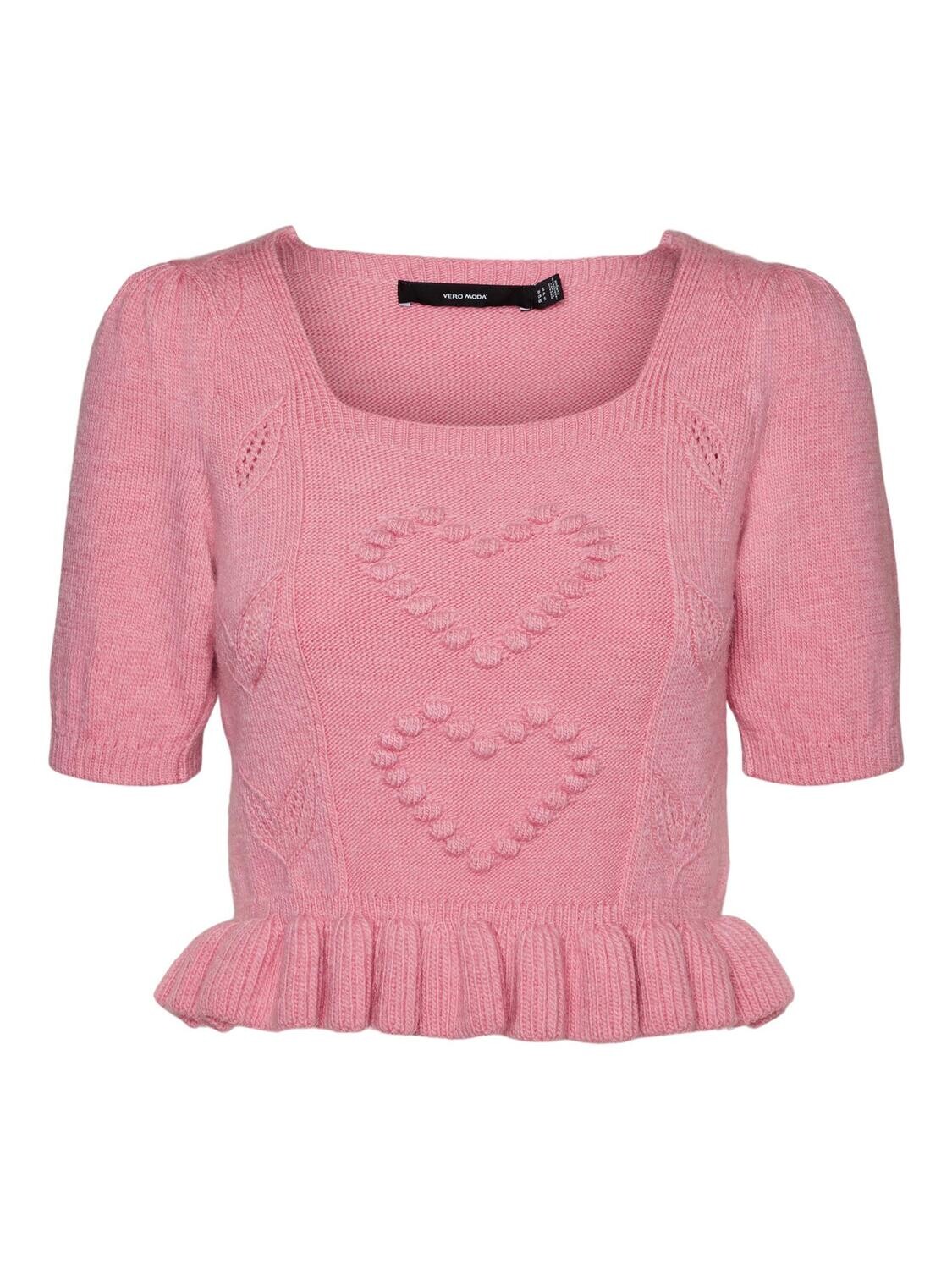 VMKAE D1 BUBLA SQUARENECK 2/4 BLOUSE Rosebloom