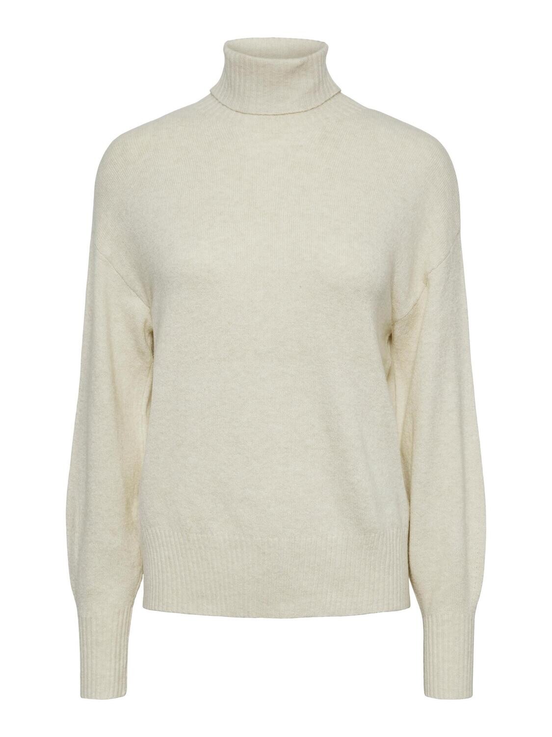PCCAVA LS HIGH NECK KNIT NOOS BC Birch