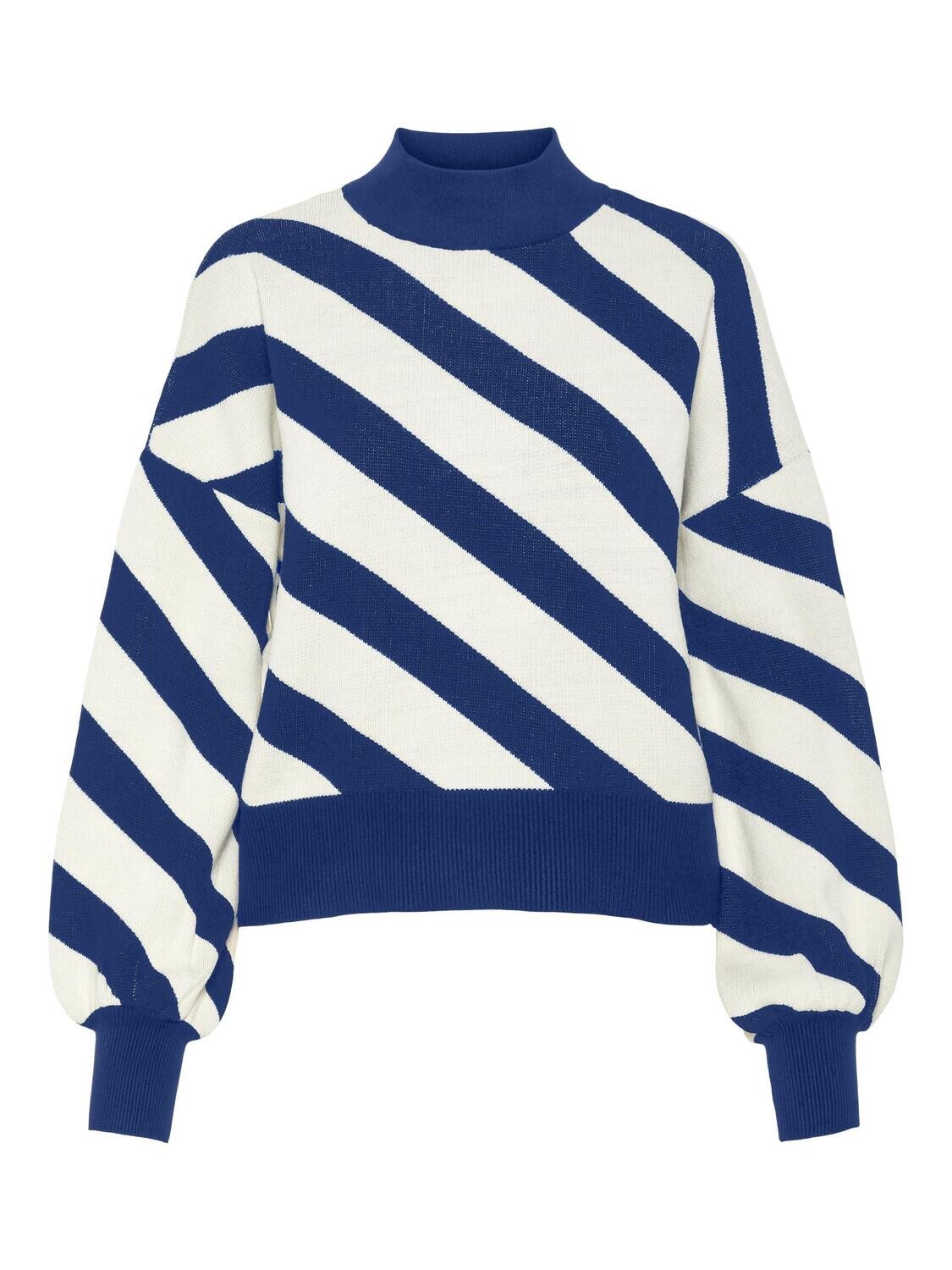 VMLABI STRIPE LS MOCKNECK BLOU. REP2 LCS Sodalite Blue/W BIRC
