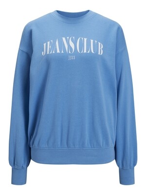 JXBEATRICE LOOSE LS SWEAT SWT NOOS Azure Blue/BRIGHT WH