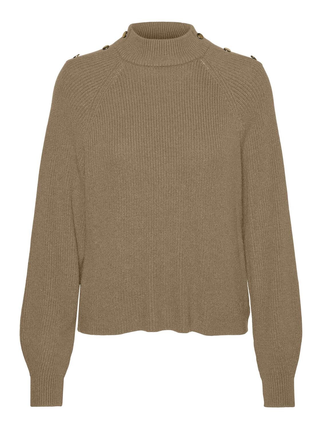 VMHOLLY BUTTON LS HIGHNECK BLOUSE Tigers Eye