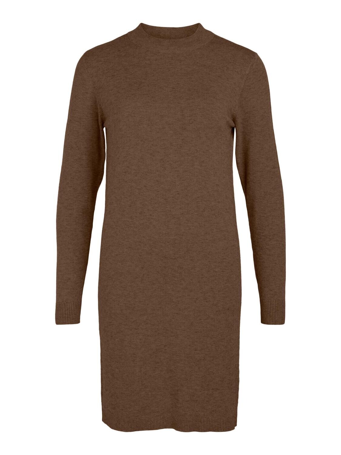 OBJTHESS L/S KNIT DRESS NOOS Dark Earth/MELANGE C