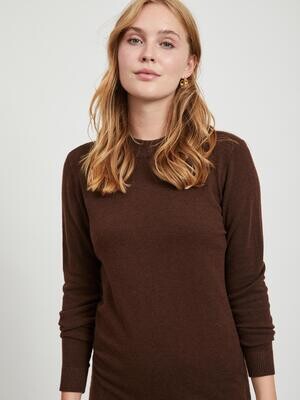 OBJTHESS L/S KNIT DRESS NOOS Dark Earth/MELANGE C