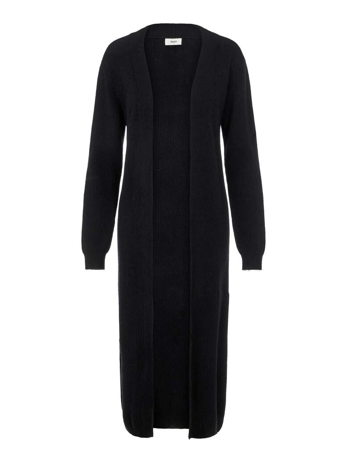 OBJMALENA L/S KNIT LONG CARDIGAN NOOS Black