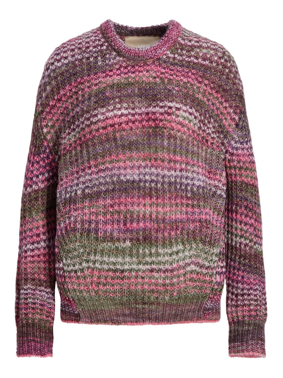 JXSIMONE SPACE DYE CREW NECK KNIT NOOS Grape Wine//multi sp