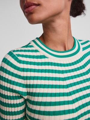 PCCRISTA LS O-NECK KNIT NOOS BC Parakeet/WITH BIRCH