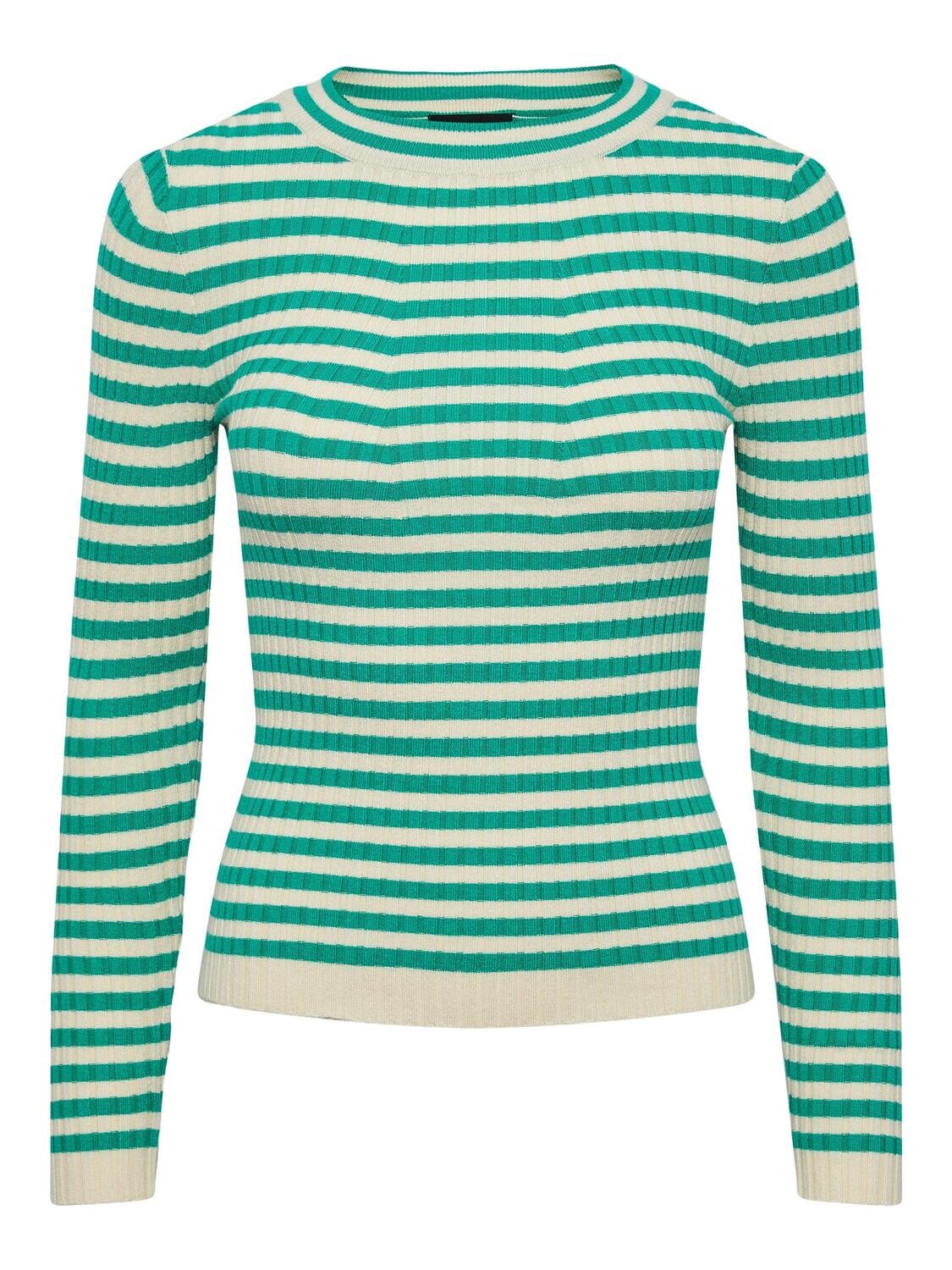 PCCRISTA LS O-NECK KNIT NOOS BC Parakeet/WITH BIRCH