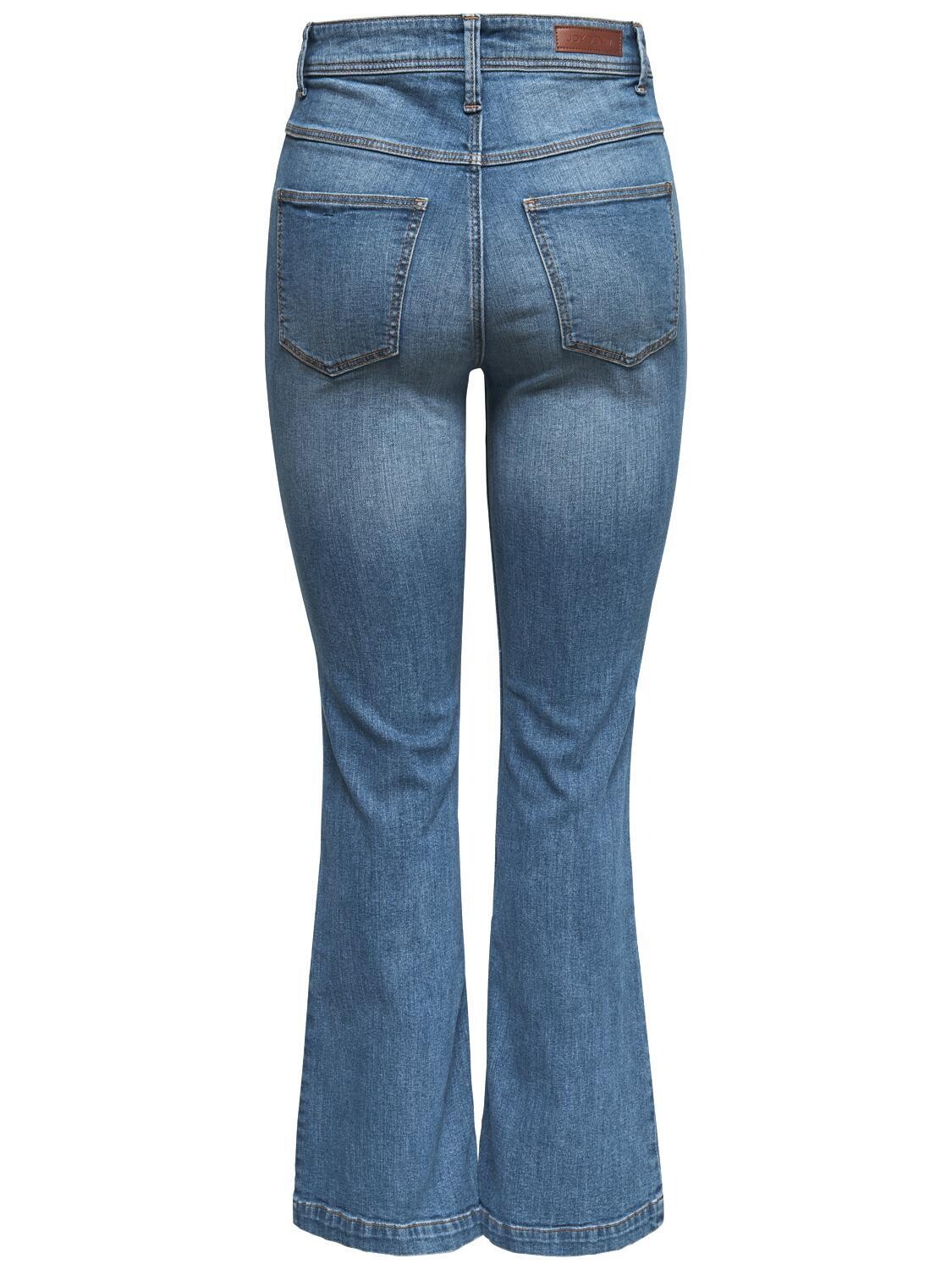 JDY JDYFELINA WIDE - Wide leg - medium blue denim/blauw denim/bluedenim