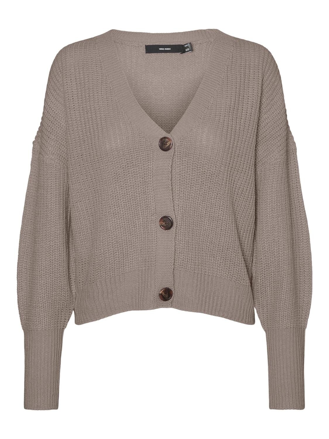 VMLEA LS V-NECK CUFF CARDIGAN NOOS Roasted Cashew
