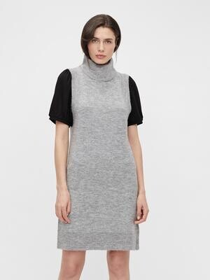 OBJLAUREN S/L KNIT WAISTCOAT DRESS REP Light Grey Melange