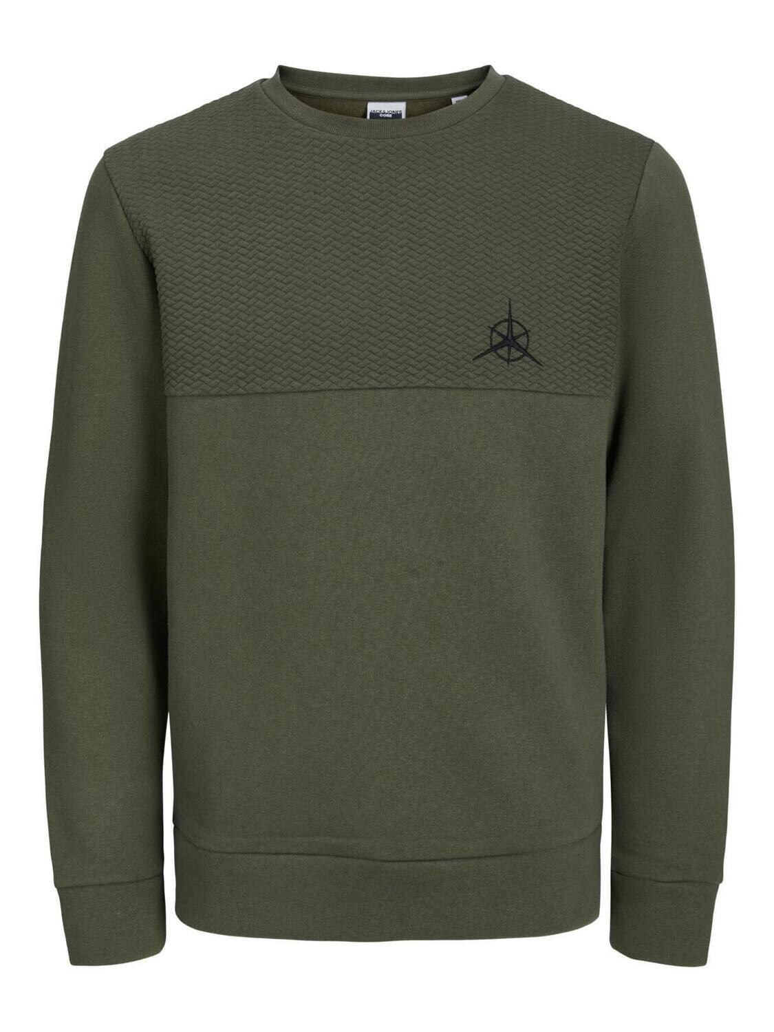 JCOSTAPLE QUILT SWEAT CREW NECK Forest Night-CREW LOGO PRINT