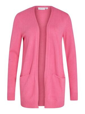 VIRIL OPEN L/S KNIT CARDIGAN - NOOS Fandango Pink-DARK MELANGE