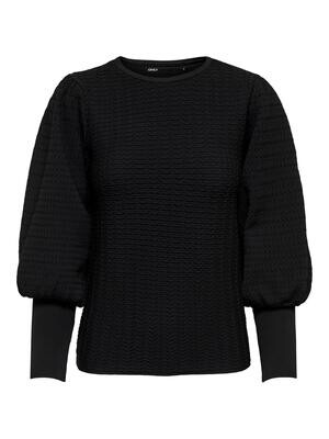 ONLGINNIE L/S PUFF PULLOVER KNT Black