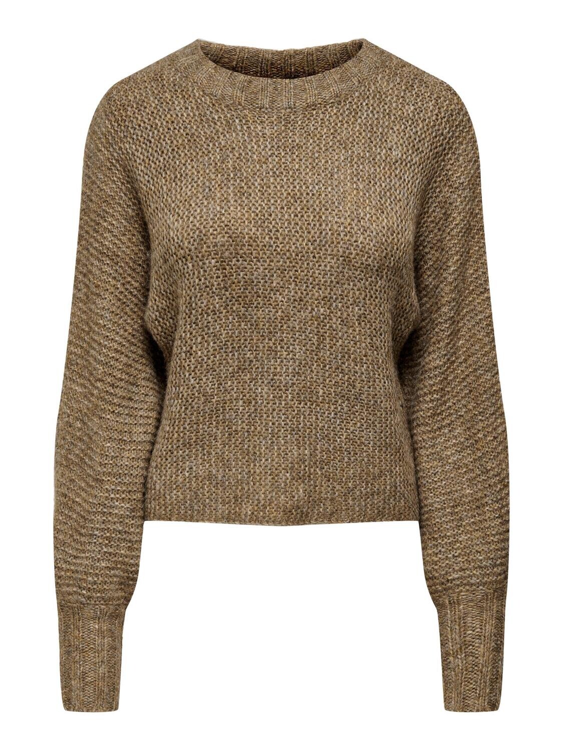 ONLCHUNKY L/S BAT WOOL PULLOVER CC KNT Walnut-W. MELANGE