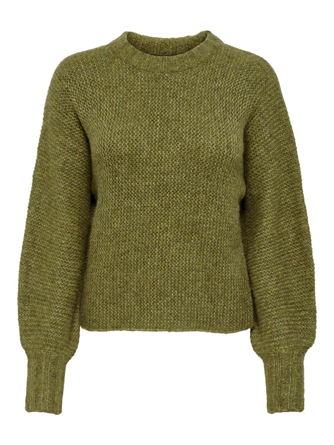 ONLCHUNKY L/S BAT WOOL PULLOVER CC KNT Green Moss/W. MELANG