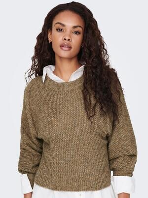 ONLCHUNKY L/S BAT WOOL PULLOVER CC KNT Walnut-W. MELANGE