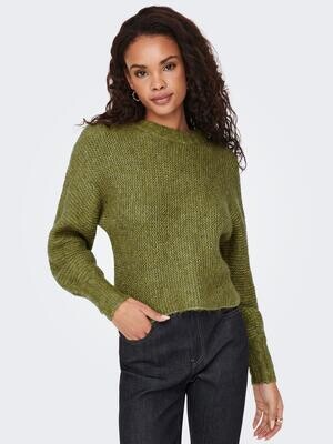 ONLCHUNKY L/S BAT WOOL PULLOVER CC KNT Green Moss/W. MELANG