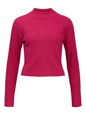 OBJLUNA LUREX L/S KNIT PULLOVER 124 Magenta/W. magenta