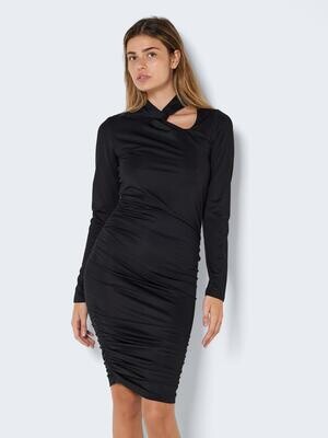 NMFAYE L/S HIGH NECK DRESS JRS Black