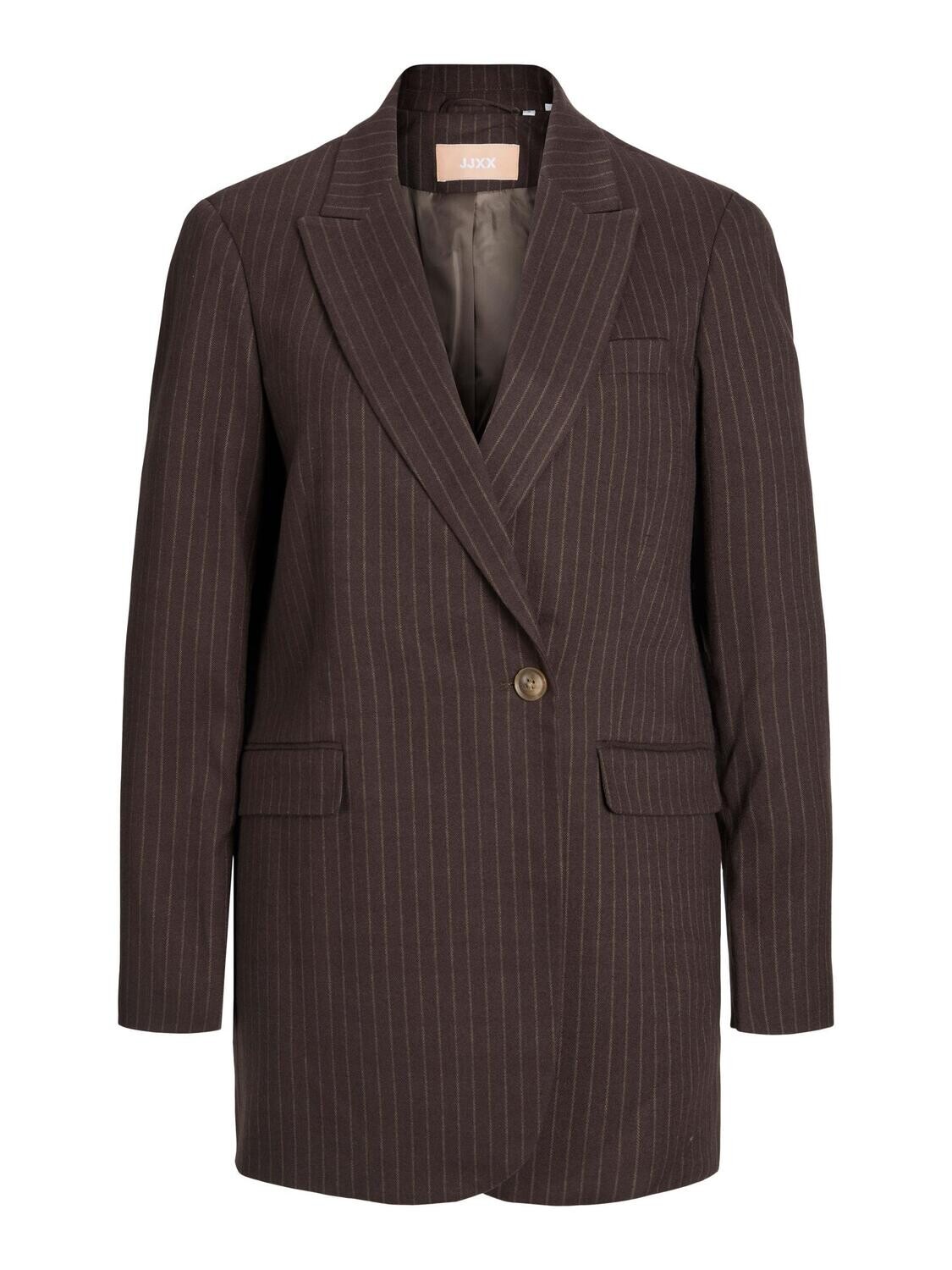 JXMARY-PINSTRIPE BLAZER Mulch/Pinstripe