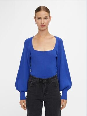 OBJAGNES L/S KNIT PULLOVER 124 .C Clematis Blue
