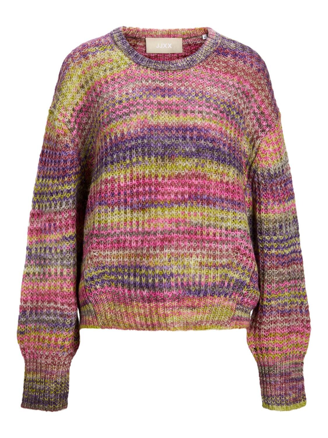 JXSIMONE SPACE DYE CREW NECK KNIT NOOS Acai/Space dye