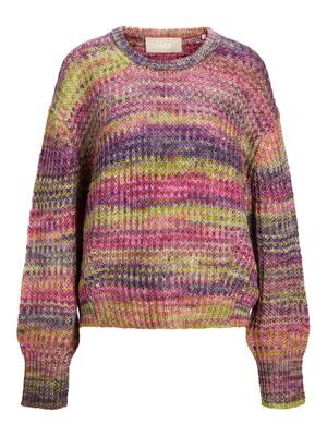 JXSIMONE SPACE DYE CREW NECK KNIT NOOS Acai/Space dye