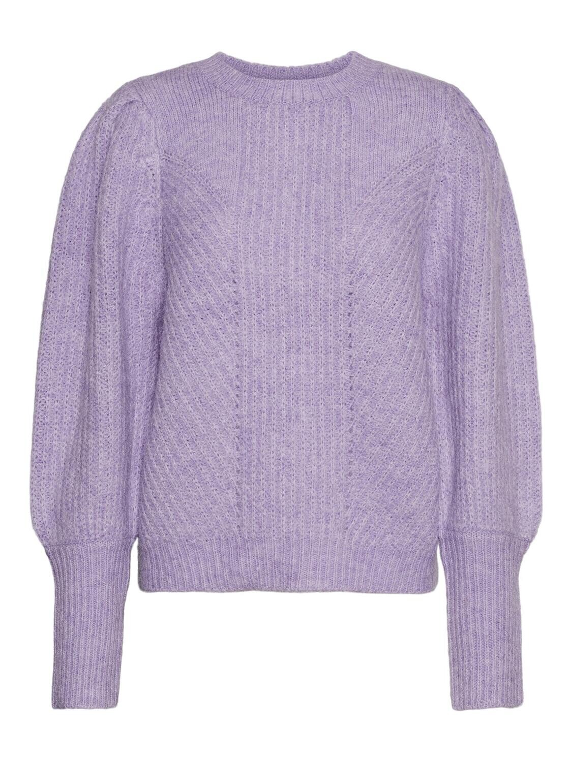 VMPEKAN LS O-NECK BLOUSE GA BOO Viola/W MELANGE