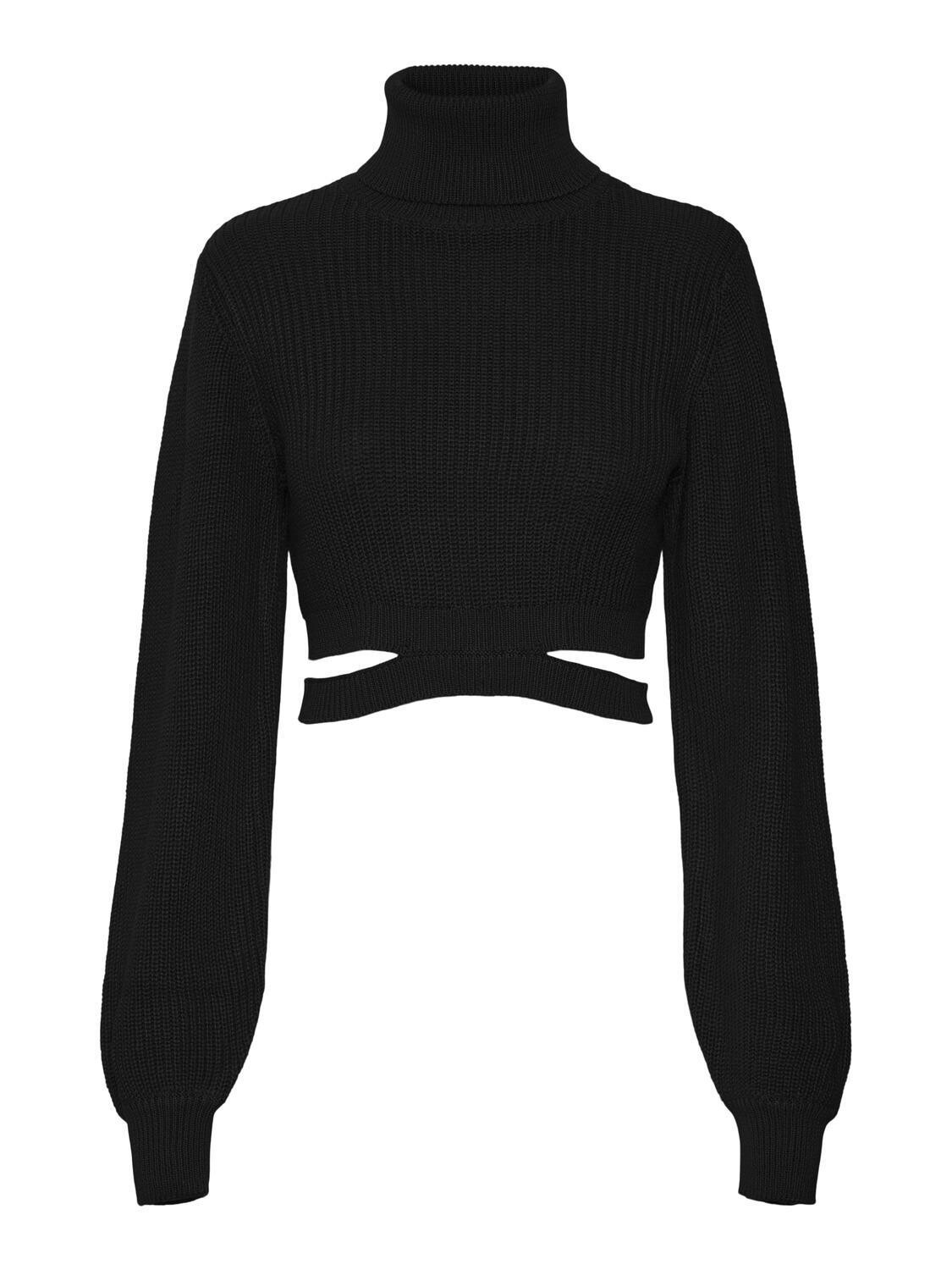NMBERGHAN L/S ROLL NECK KNIT Black