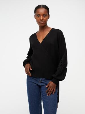 OBJREYNARD L/S KNIT WRAP CARDIGAN 124 .C Black