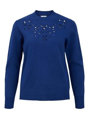 OBJREYNARD L/S HIGH KNIT PULLOVER 124 .C Clematis Blue