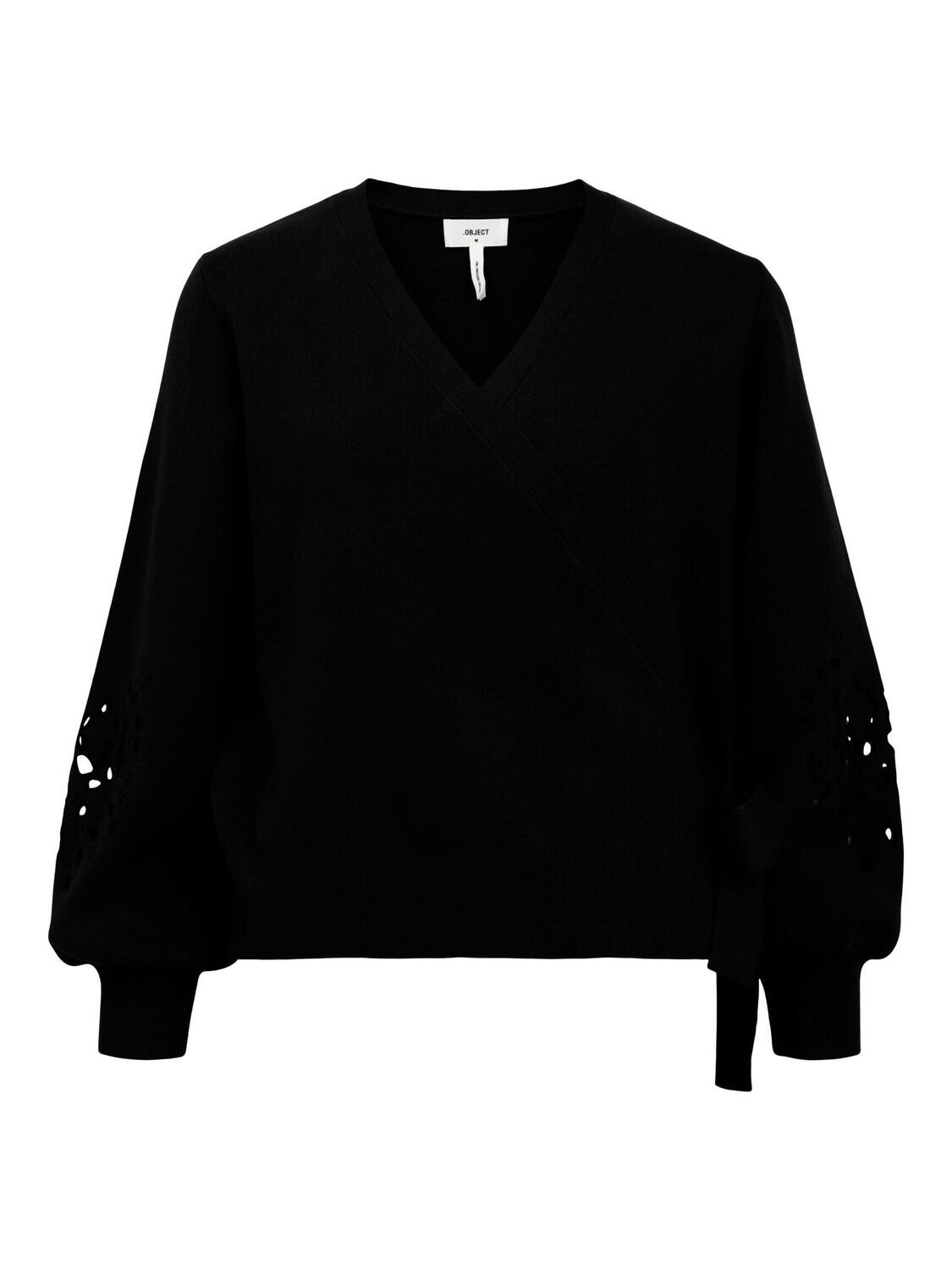 OBJREYNARD L/S KNIT WRAP CARDIGAN 124 .C Black