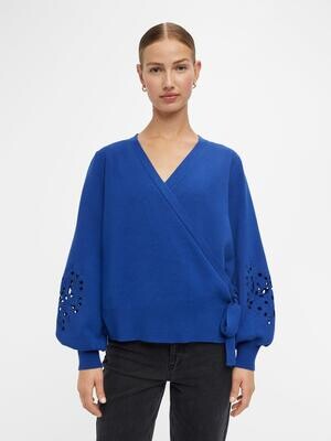 OBJREYNARD L/S KNIT WRAP CARDIGAN 124 .C Clematis Blue