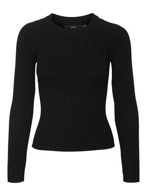 VMKIKI LS O-NECK RIB BLOUSE GA NOOS Black