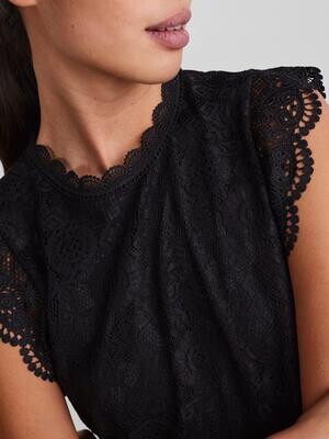 PCOLLINE SL LACE TOP NOOS BC Black