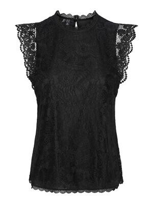 PCOLLINE SL LACE TOP NOOS BC Black