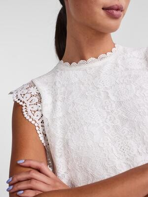 PCOLLINE SL LACE TOP NOOS BC Cloud Dancer