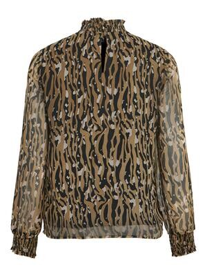 VIFALIA HIGH NECK L/S TOP/SU/LC Black-Ana