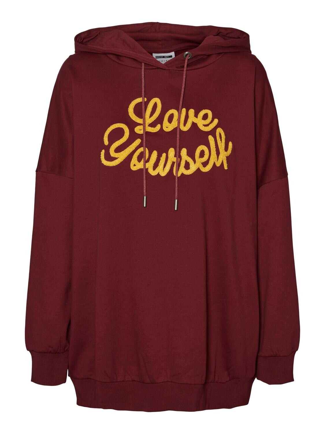 NMNANNA L/S HOODIE TERRY SWEAT Windsor Wine-DESERT SUN