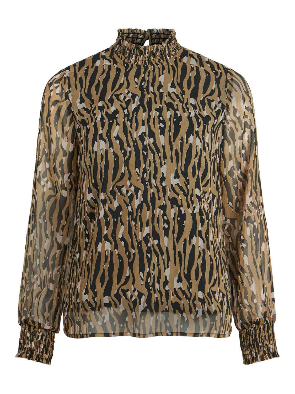 VIFALIA HIGH NECK L/S TOP/SU/LC Black-Ana