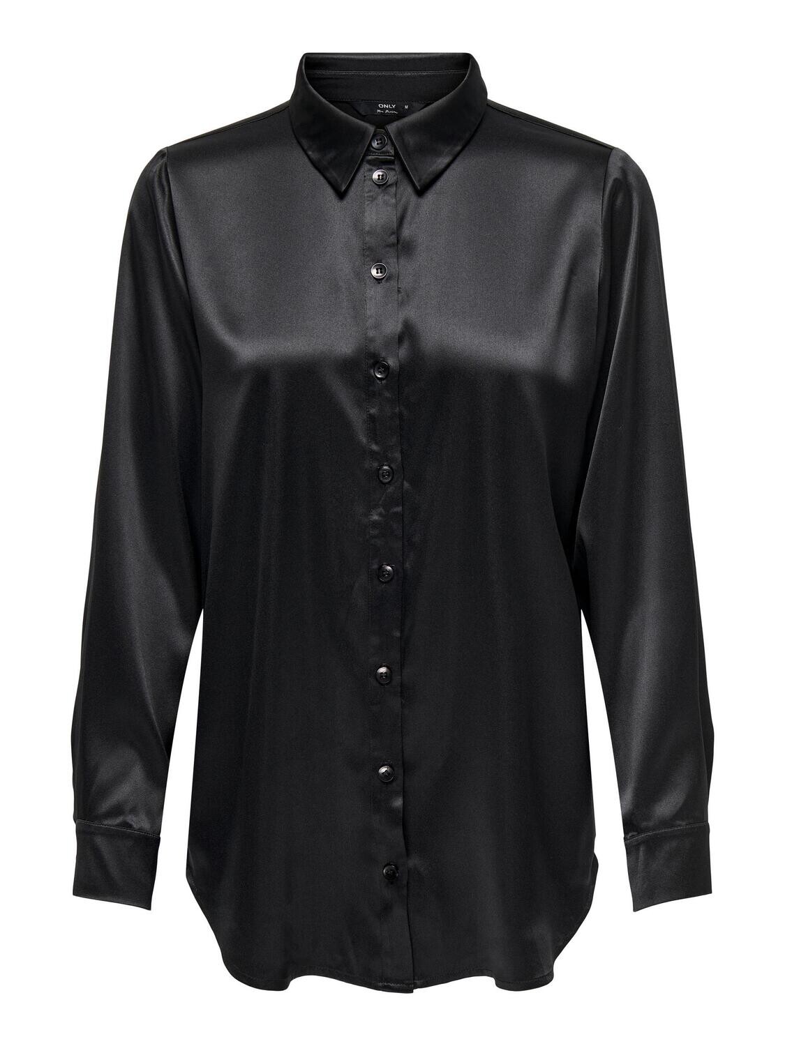 ONLVICTORIA LS LOOSE SATIN SHIRT NOOS WVN Black