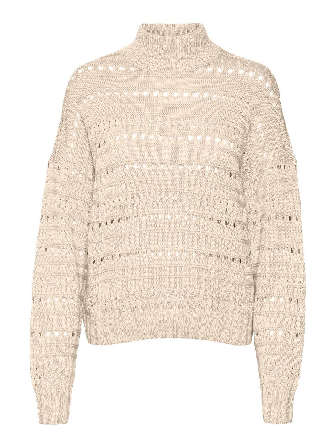 NMHAILY L/S HIGH NECK KNIT Pearled Ivory
