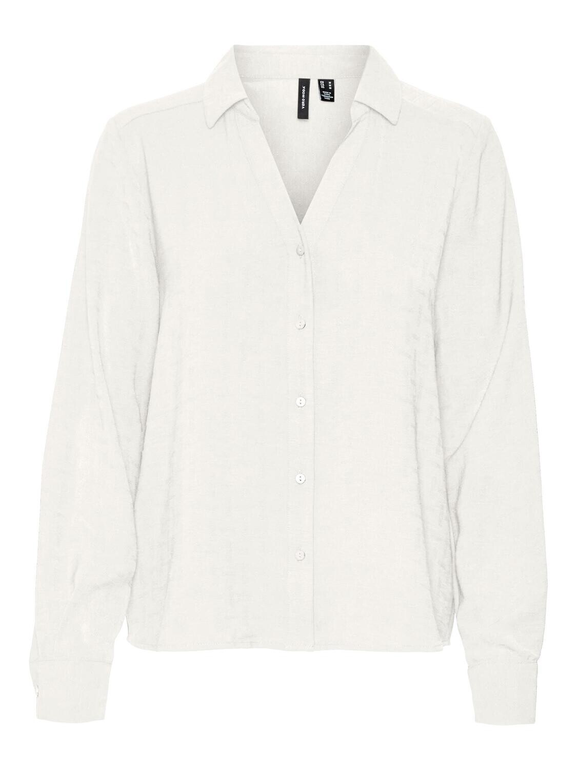 VMVIGGA LS V-NECK SHIRT WVN Snow White