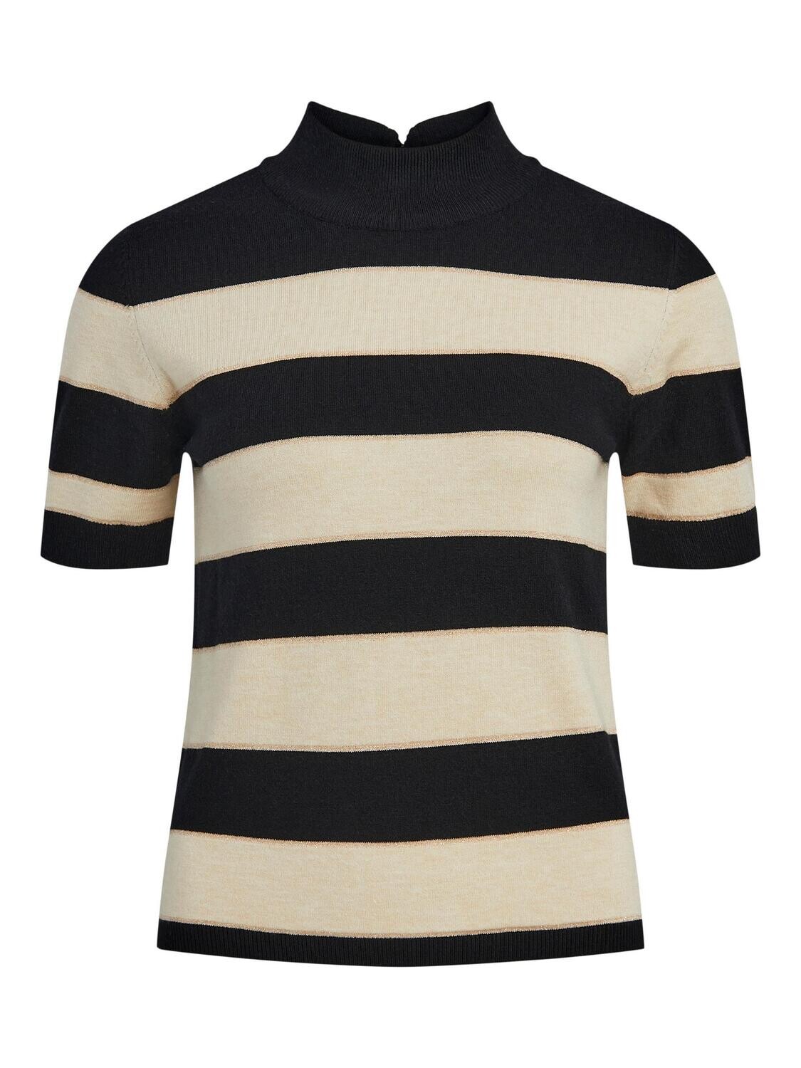 OBJLORAINE 2/4 KNIT PULLOVER PB13 Black-Sandshell-gold lurex