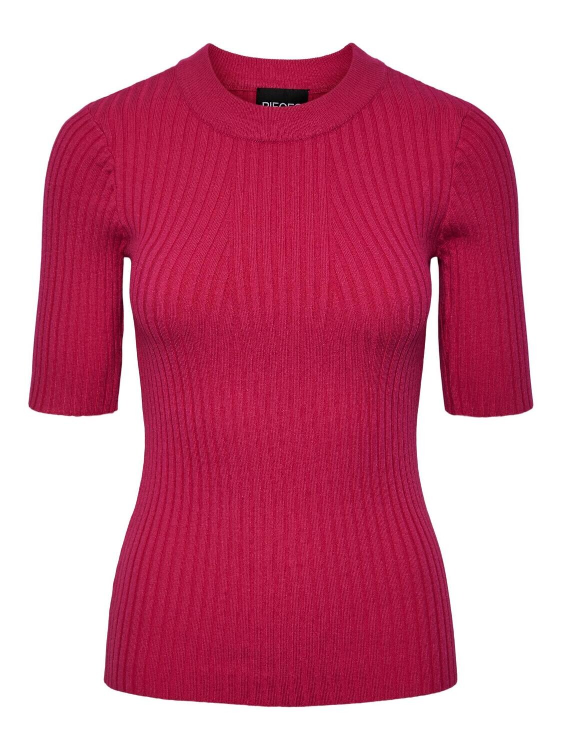 PCCRISTA 2/4 O-NECK KNIT NOOS BC Beetroot Purple